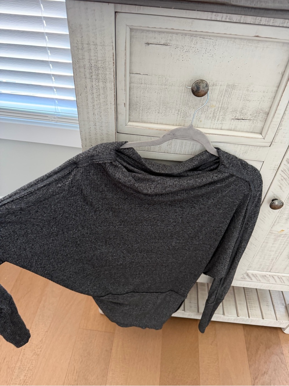Free People Women’s Dark Gray Lightweight Knit Sweater